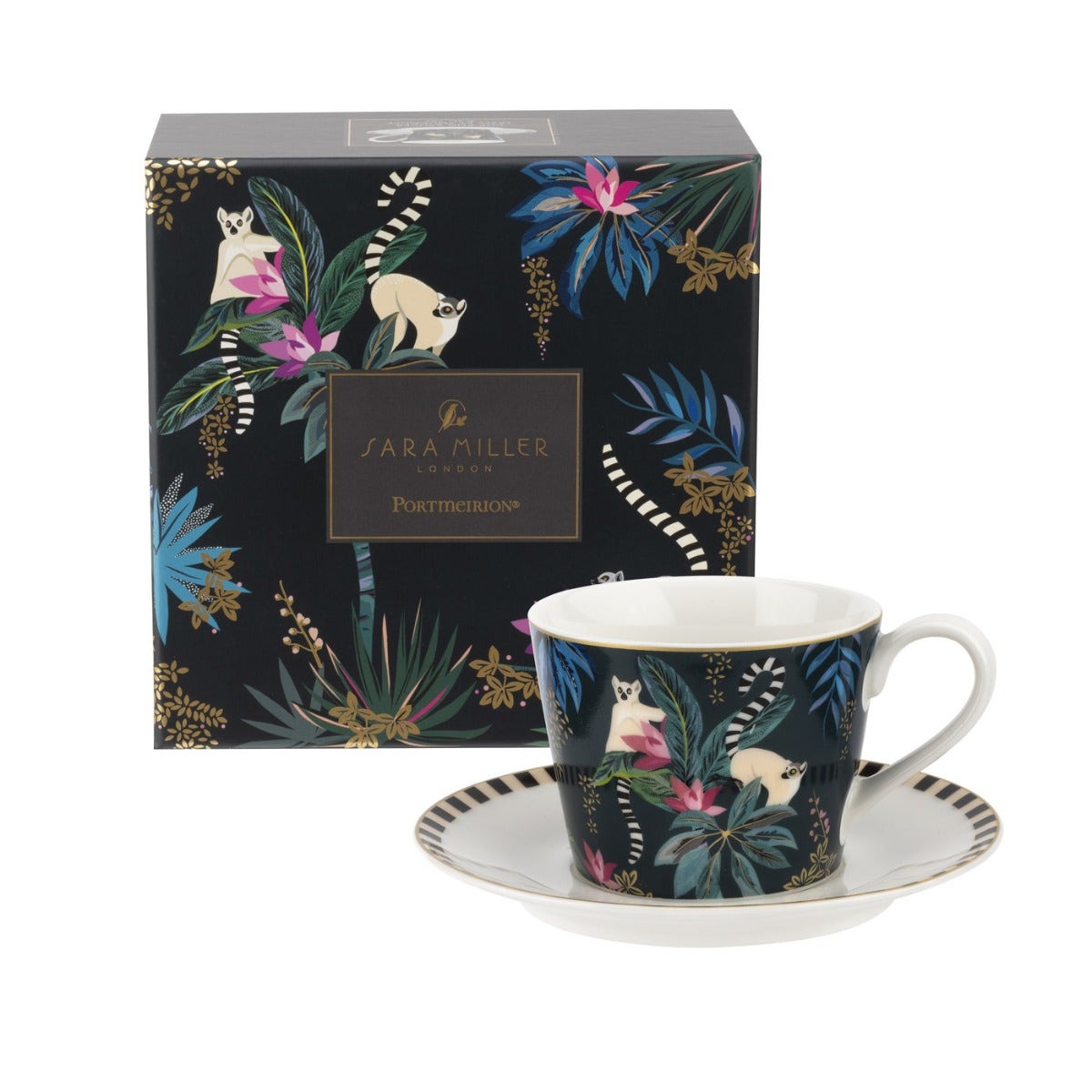 Sara Miller London Portmeirion Tahiti Teacup & Saucer Lemur