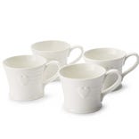 Sophie Conran for Portmeirion White Embossed Heart Mug Set of 4