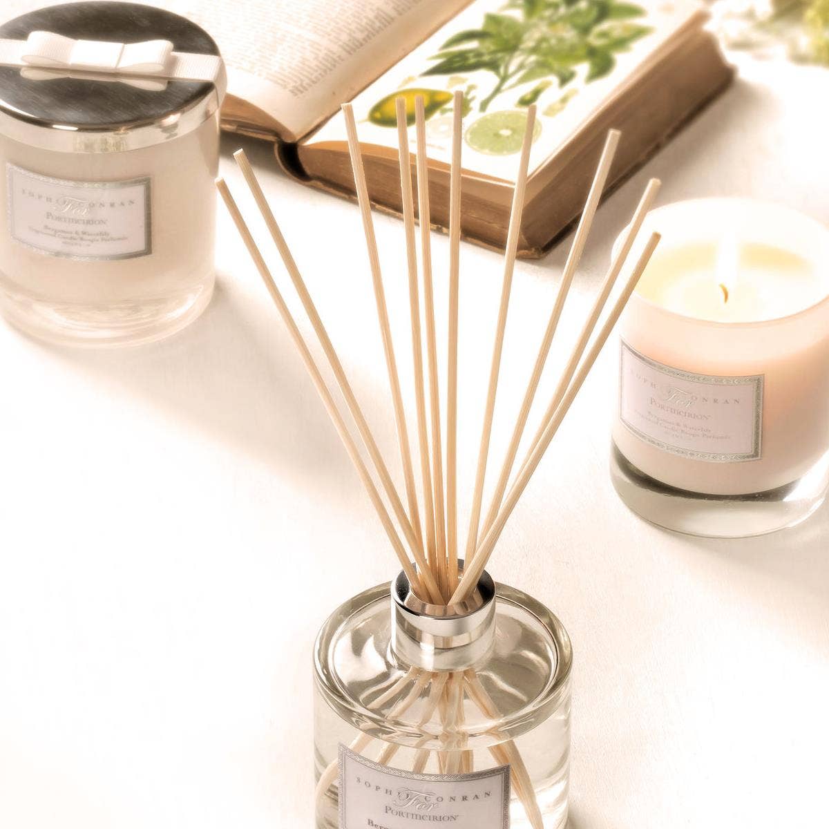 Sophie Conran for Portmeirion Glass Candle with Lid - Saffron & Sandalwood