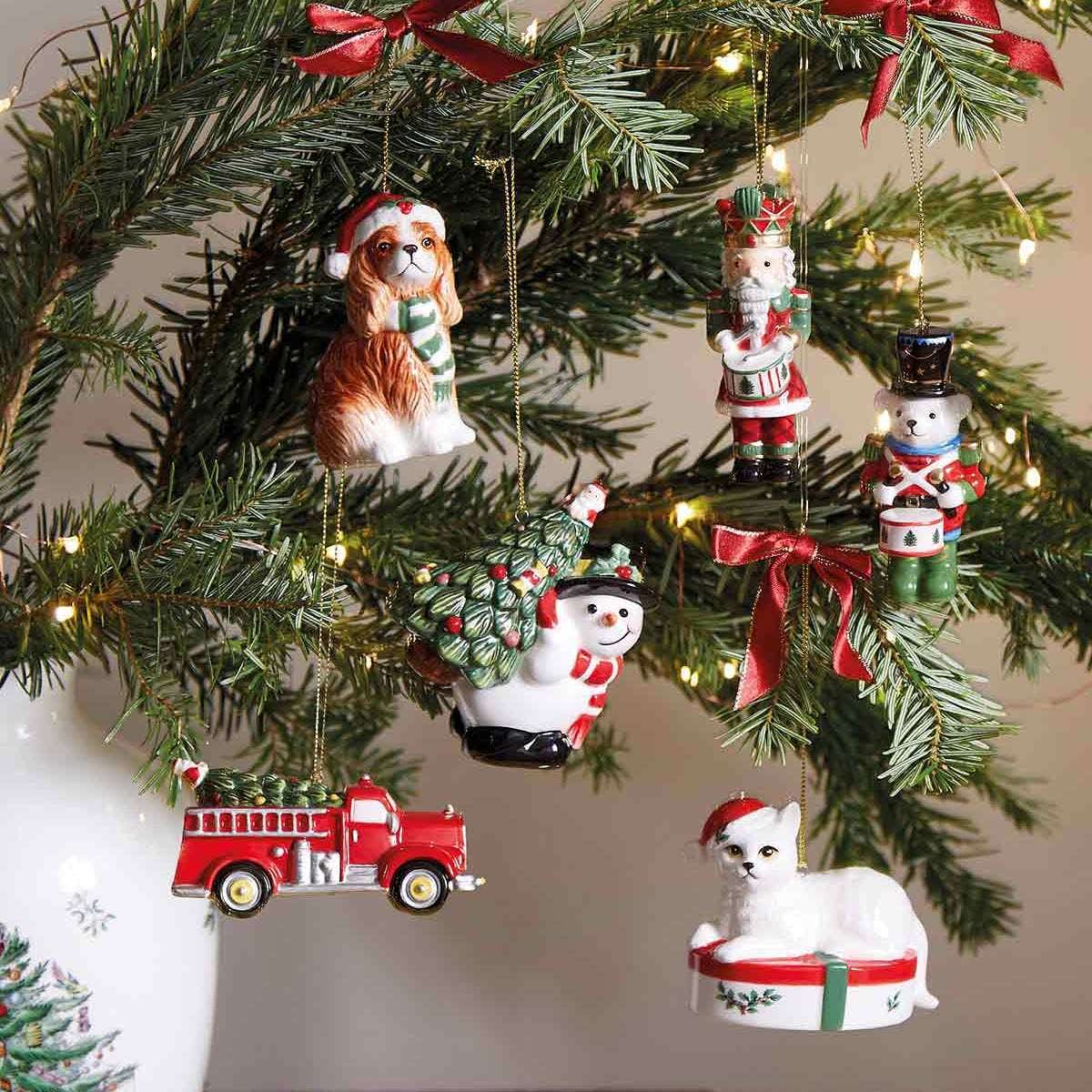 Christmas Tree  Kitten with Giftbox Ornament