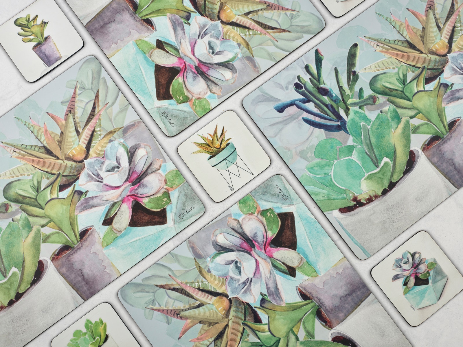 Pimpernel Succulents Set of 4 Placemats