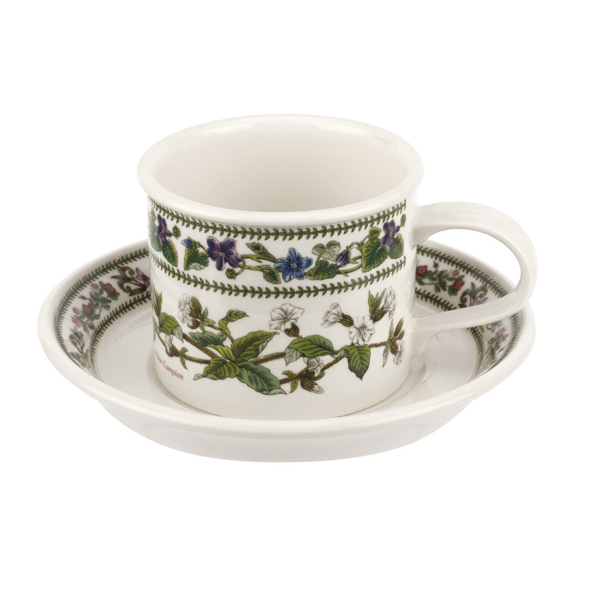 Seconds Portmeirion Variations Set Of 6 Breakfast Cup and Saucers (Drum Shape) - No Guarantee of Flower Design