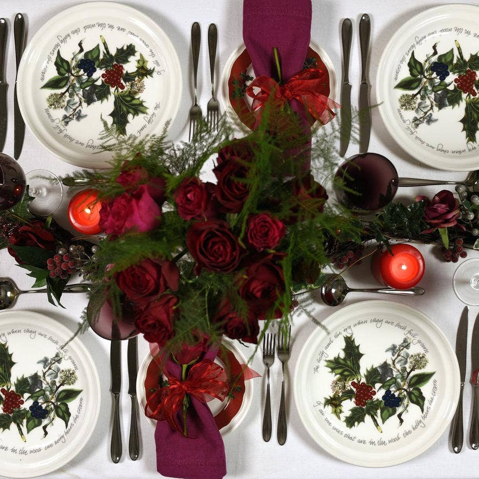 Seconds Portmeirion The Holly and The Ivy Set of 6 10 Inch Plate 