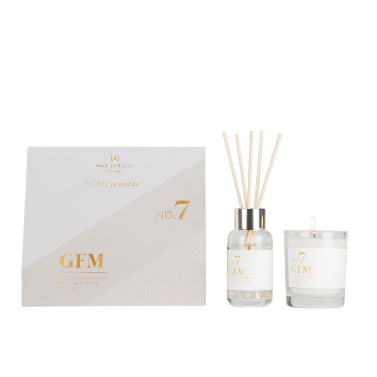 Gold Frankincense and Myrrh Reed Diffuser and Candle Gift Set 