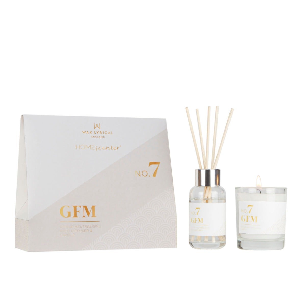 Gold Frankincense and Myrrh Reed Diffuser and Candle Gift Set 