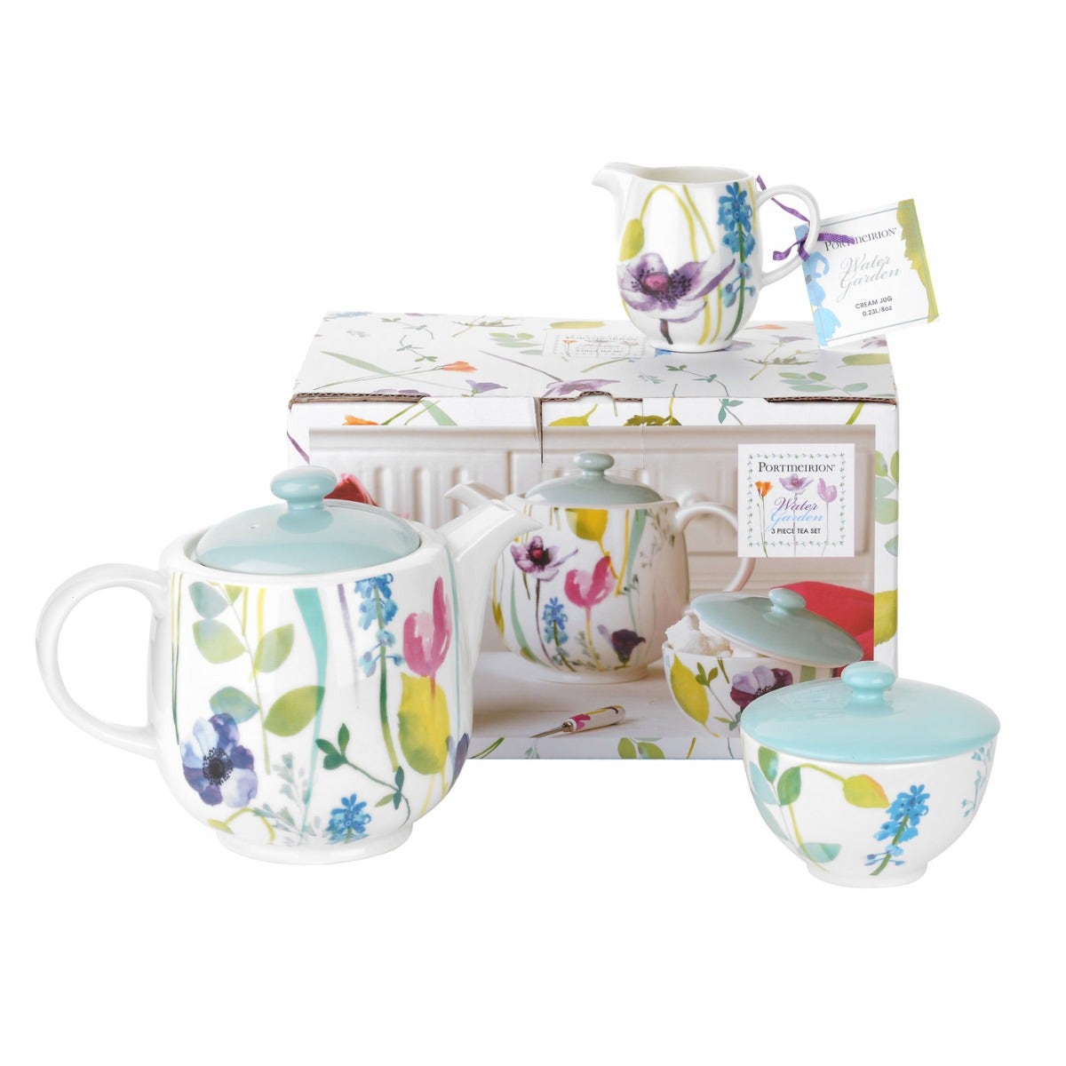 Water Garden 3 Piece Teapot Set