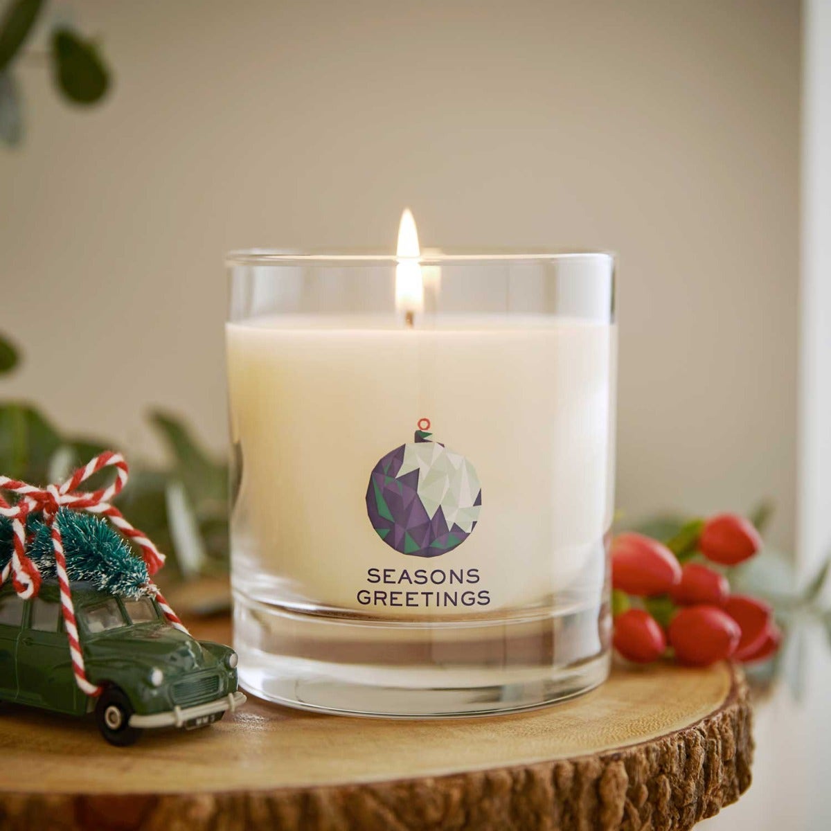 Seasons Greetings Small Candle