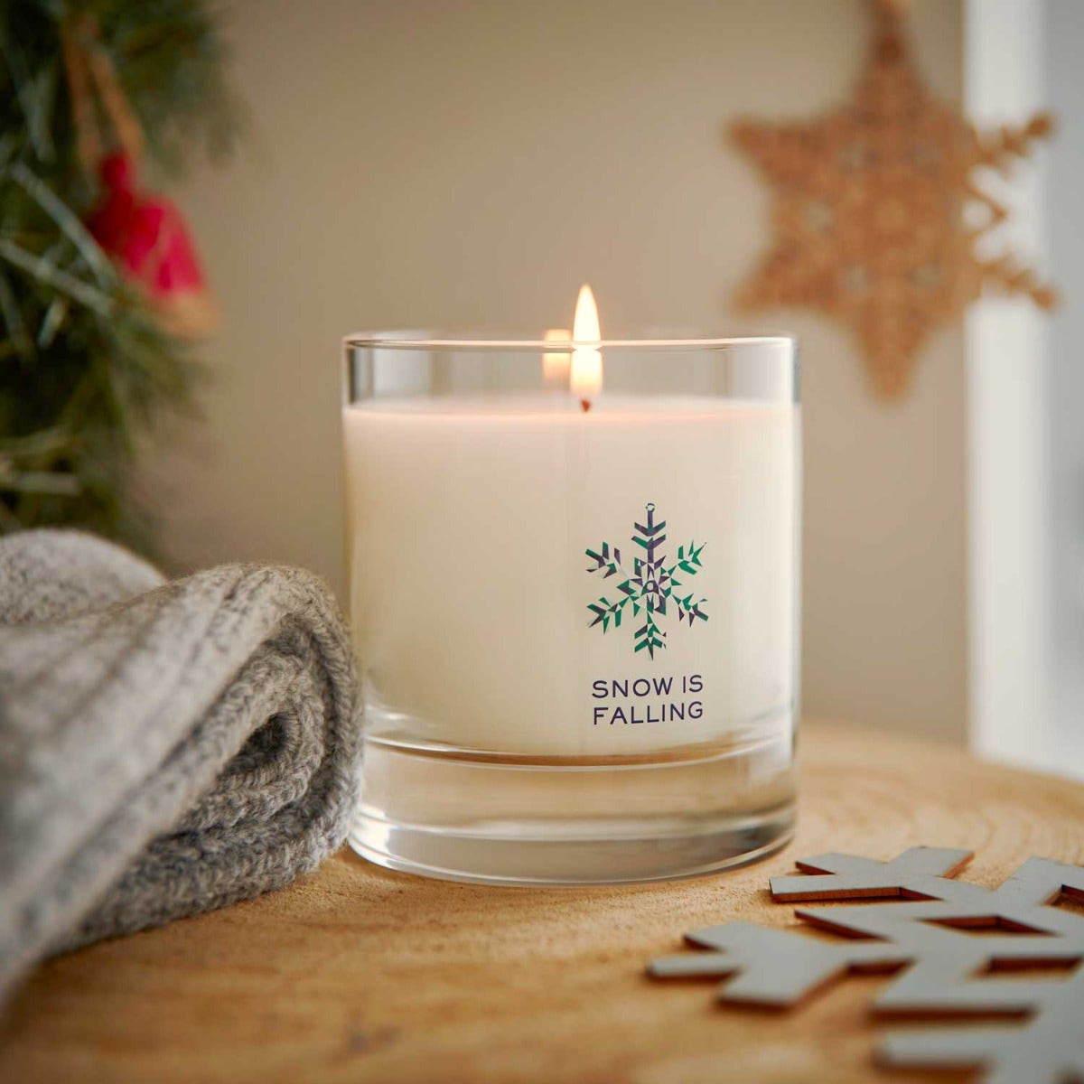 Snow is Falling Medium Candle