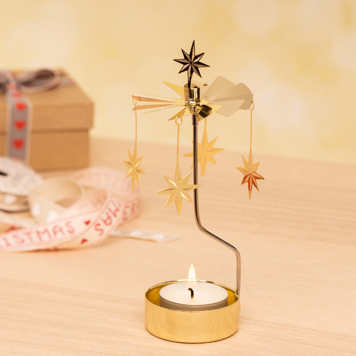 Deck The Halls Spinner Tealight Candle Holder