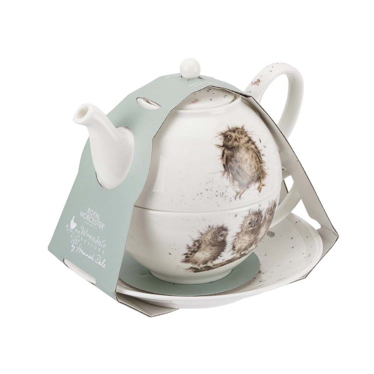 Royal Worcester Wrendale Designs Owl Tea For One with Saucer 