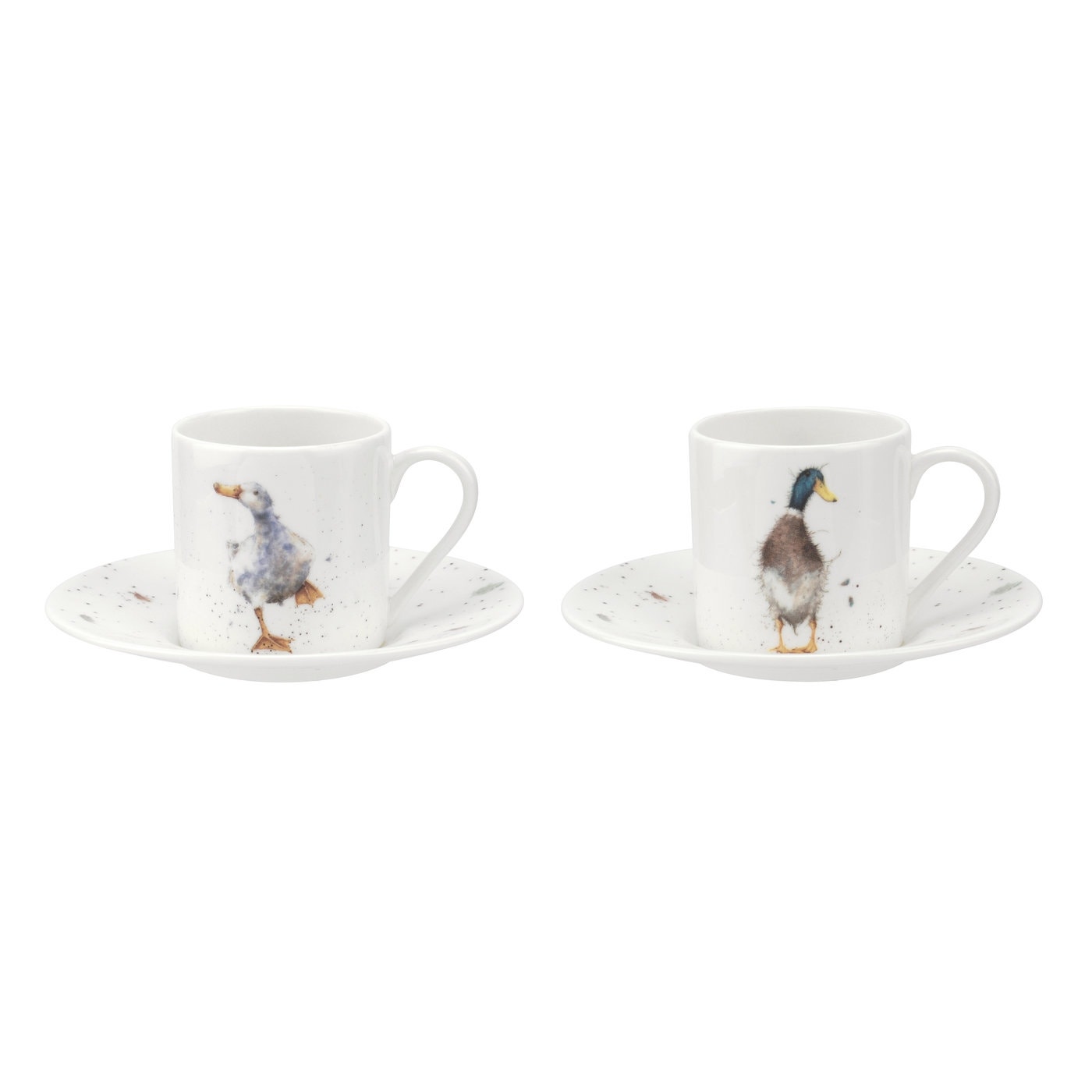 Royal Worcester Wrendale Designs Demitasse Cups & Saucers Set of 2