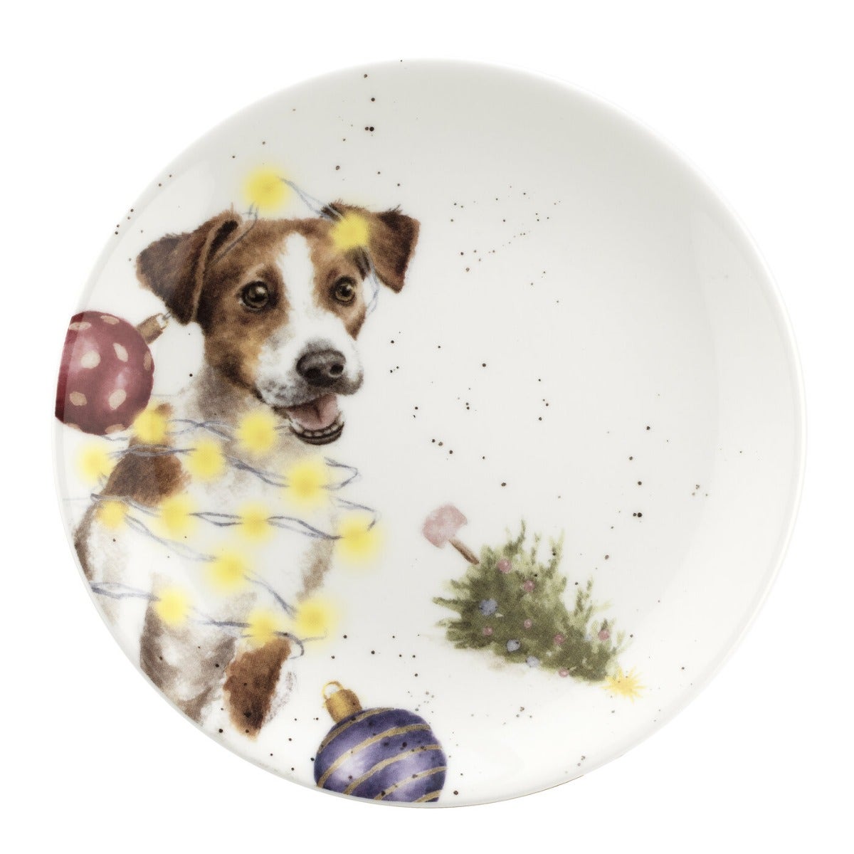 Royal Worcester Wrendale Designs Christmas Collection Coupe Plate Set of 2 Mouse & Dog