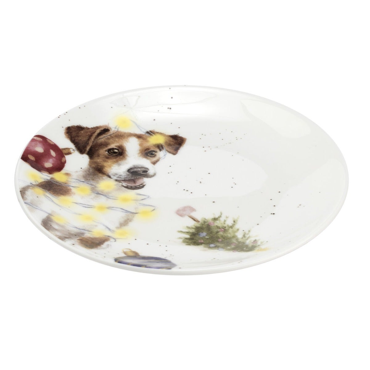 Royal Worcester Wrendale Designs Christmas Collection Coupe Plate Set of 2 Mouse & Dog