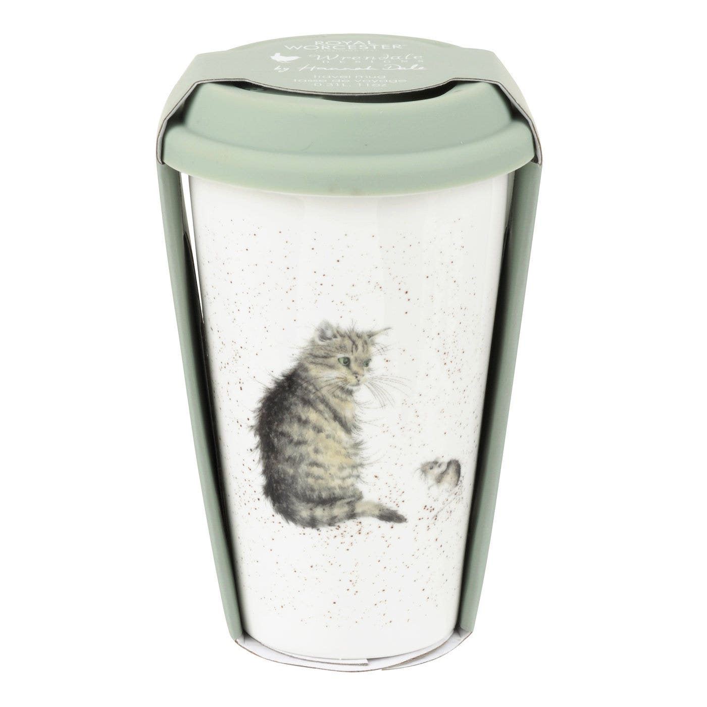 Royal Worcester Wrendale Designs Cat Travel Mug with Silicone Lid