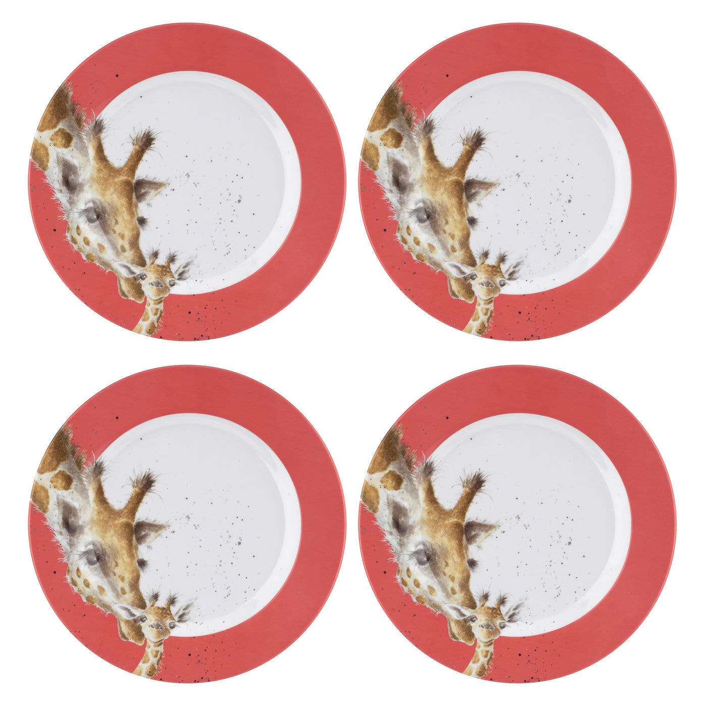 Royal Worcester Wrendale Designs Melamine Side Plates Set of 4 Giraffe
