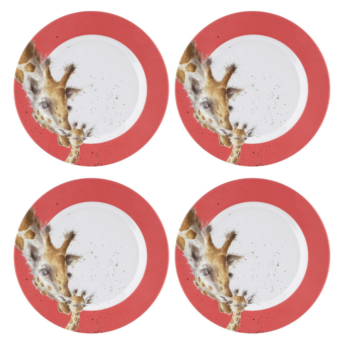 Royal Worcester Wrendale Designs Melamine Side Plates Set of 4 Giraffe