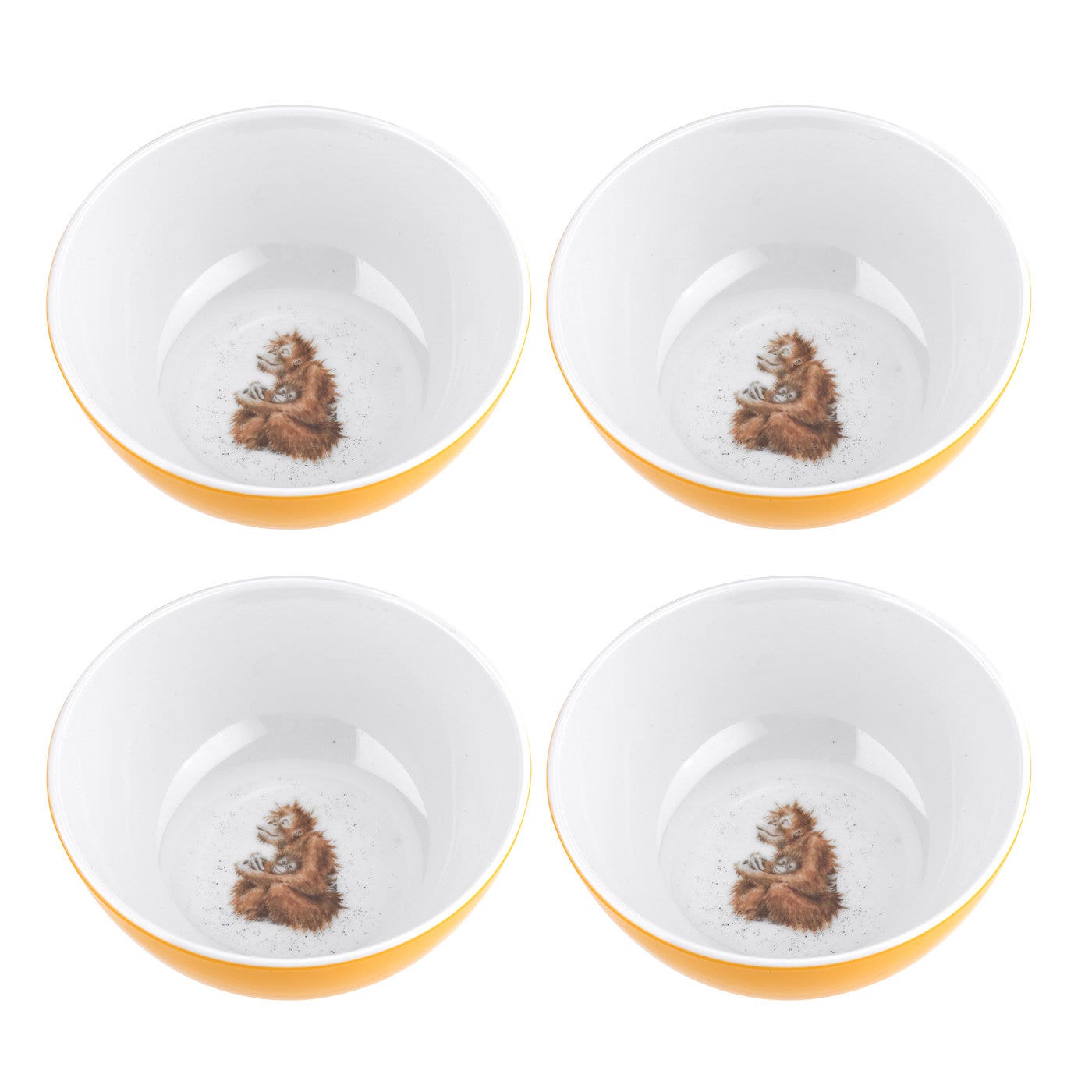 Royal Worcester Wrendale Designs Melamine Bowls Set of 4 Orang-utan 