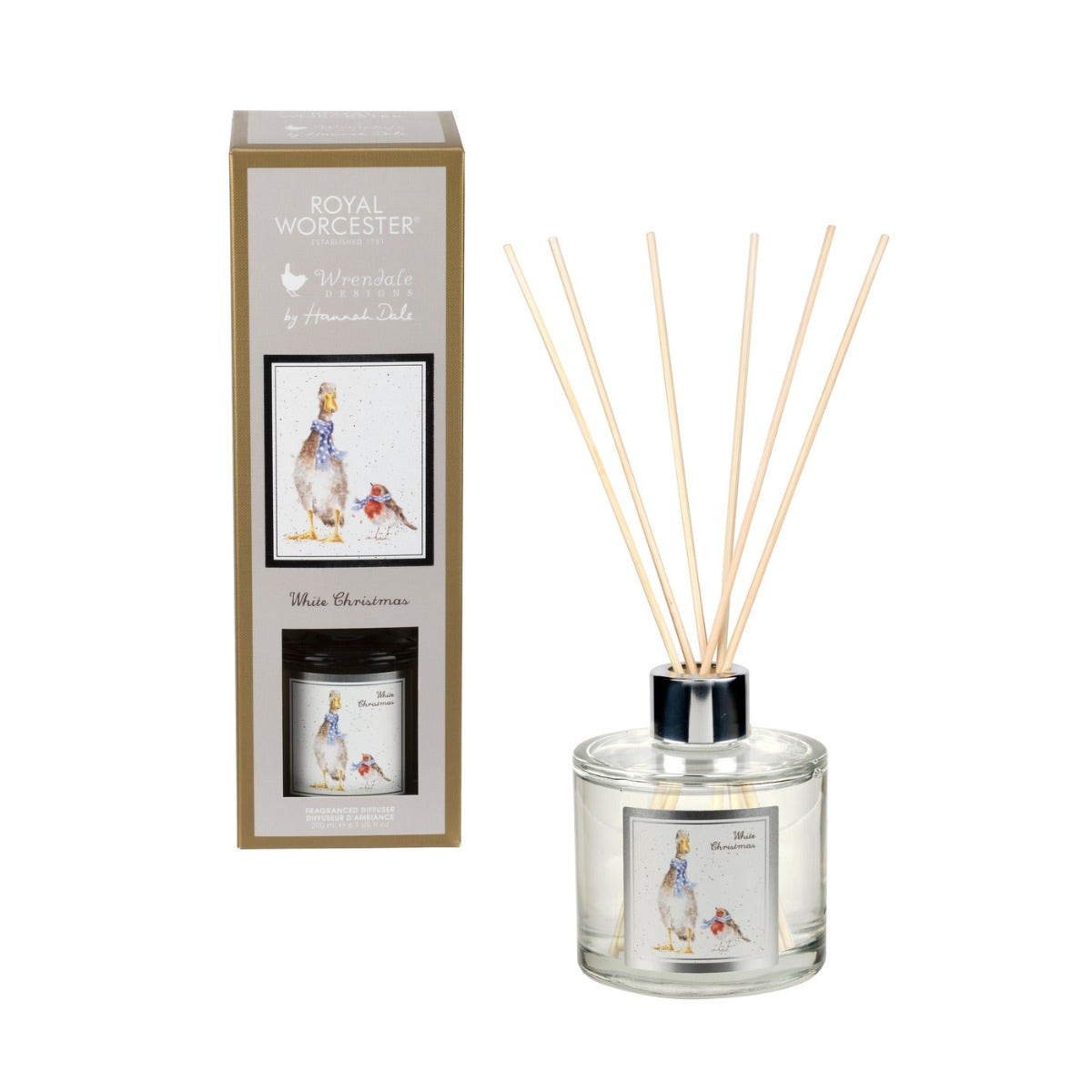 Royal Worcester Wrendale Designs Duck 200ml Reed Diffuser - White Christmas