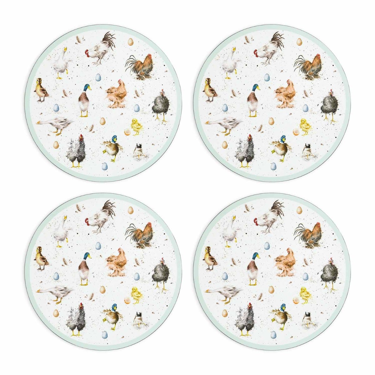 Pimpernel Wrendale Designs Farmyard Friends Round Placemats Set of 4