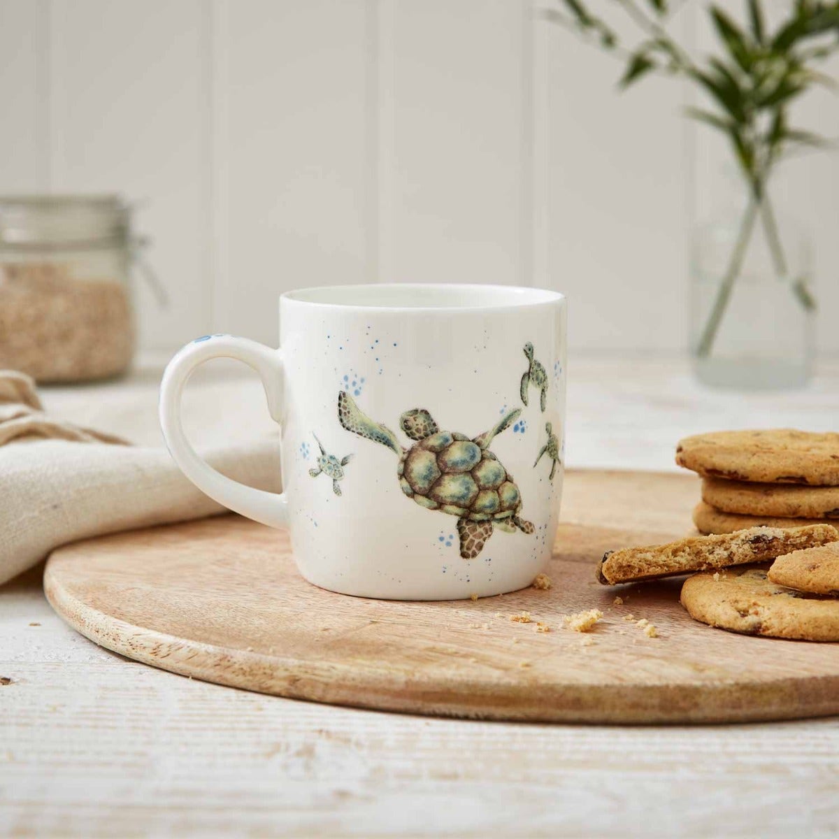 Royal Worcester Wrendale Designs Set of 6 Swimming School Turtle Fine Bone China Mugs