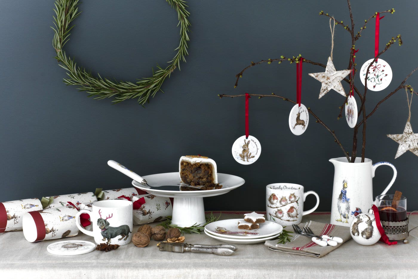 Royal Worcester Wrendale Designs Duck The Halls 6 Mugs