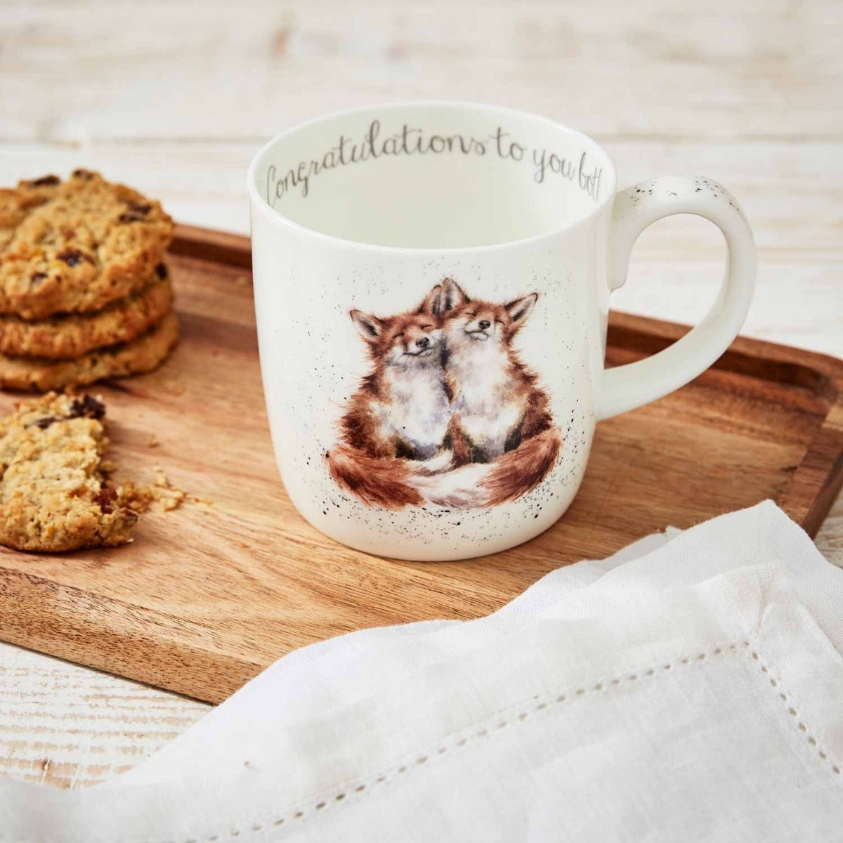 Royal Worcester Wrendale Designs Congratulations To You Both Large Fine Bone China Mug