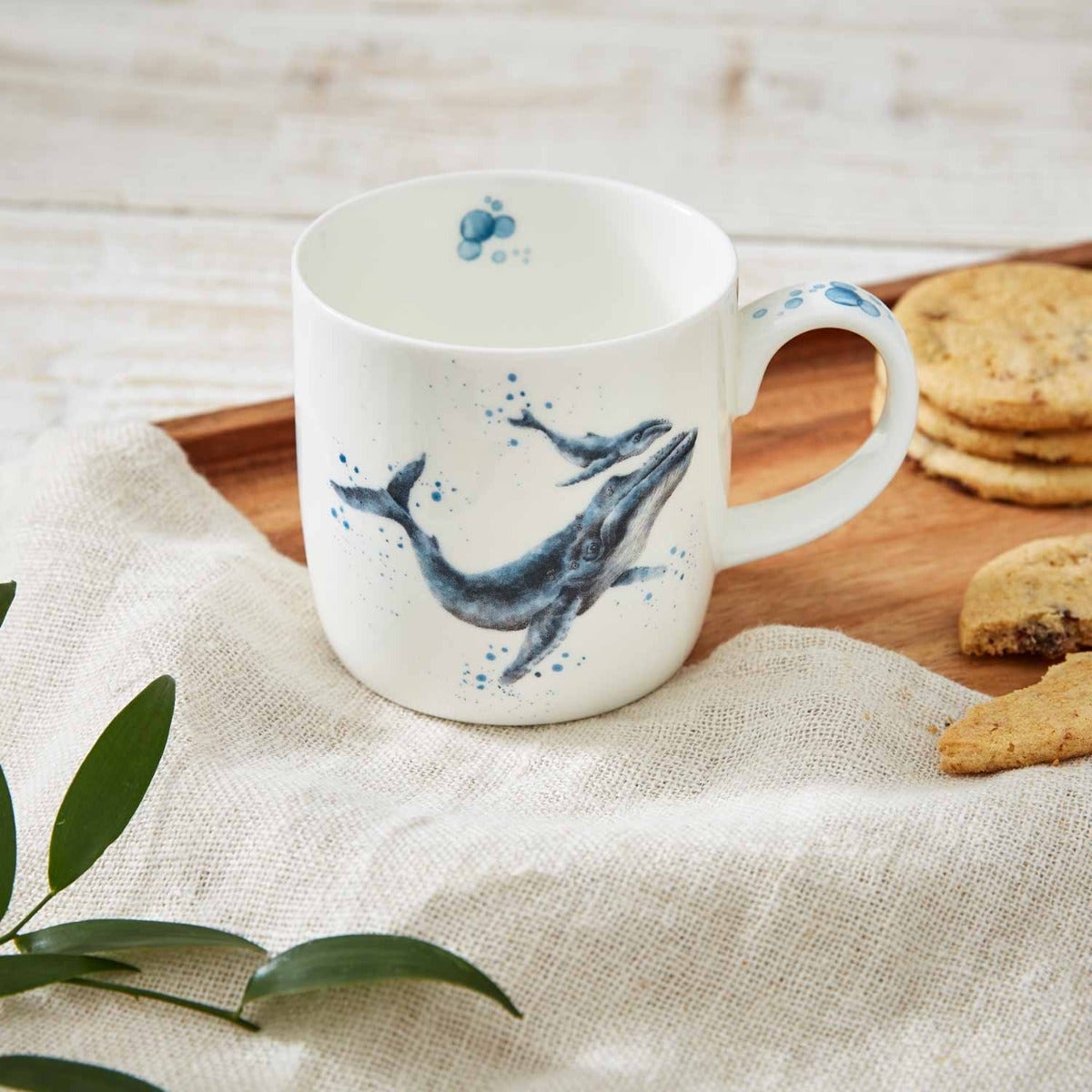 Royal Worcester Wrendale Designs Marine Blue Whale Fine Bone China Mug