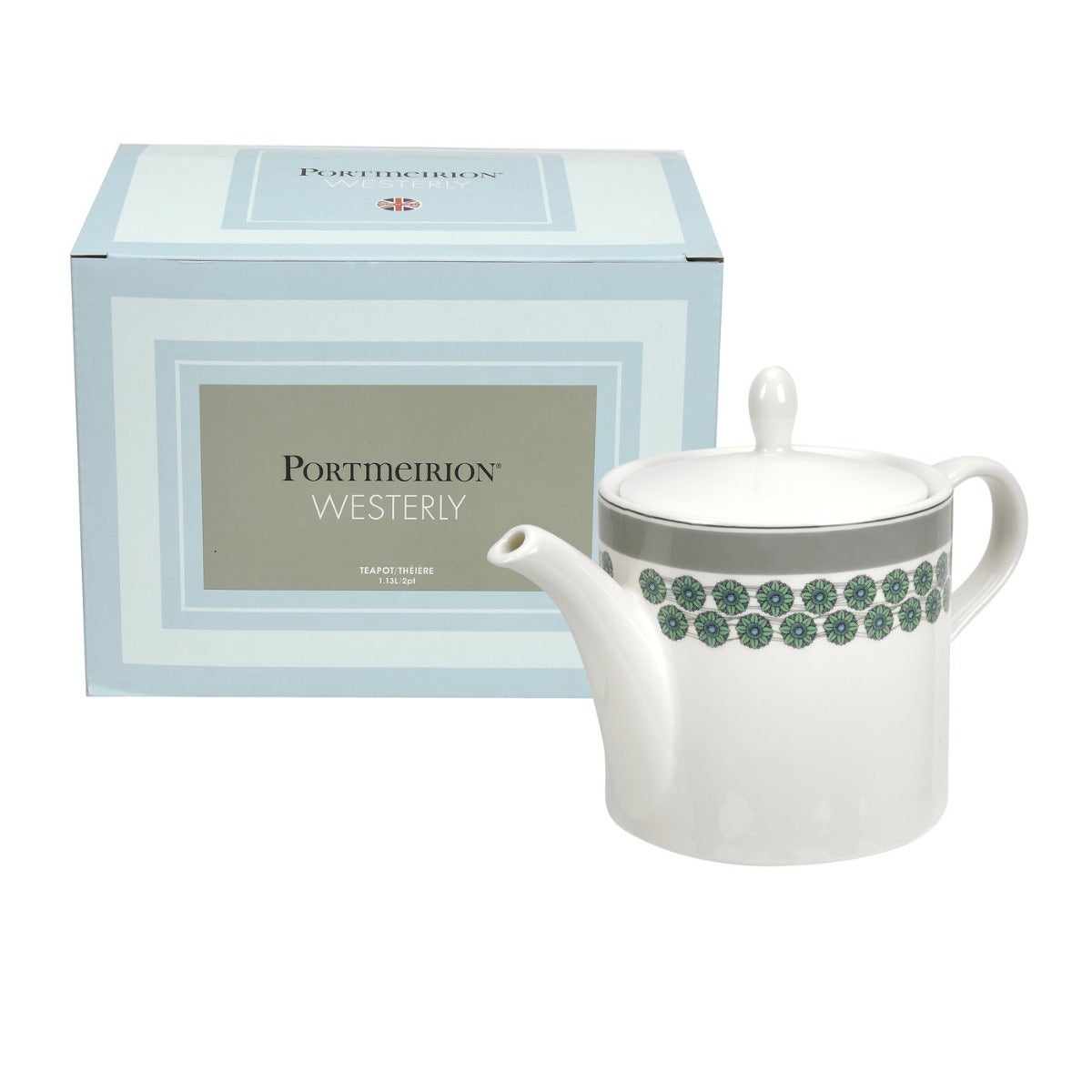 Seconds Portmeirion Westerly 2 Pint Teapot  - Grey 