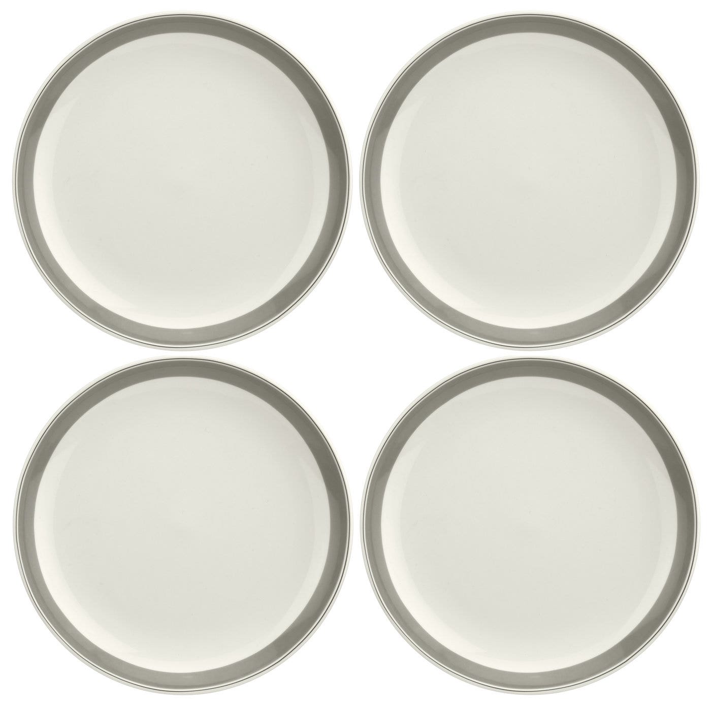 Westerly Set of 4 Coupe Plates, Grey