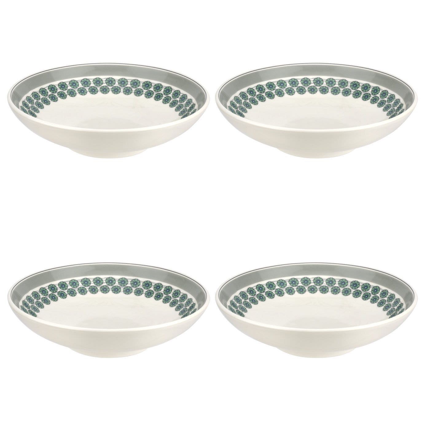 Portmeirion Westerly Grey 8.5 Inch Pasta Bowl Set of 4