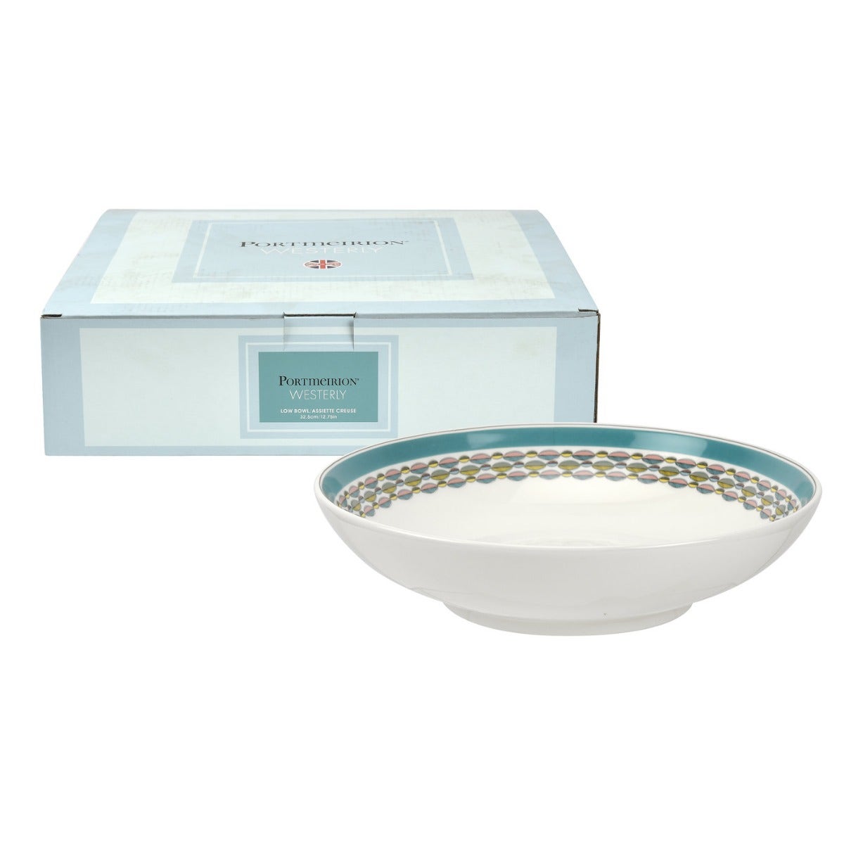 Portmeirion Westerly Turquoise 8.5 Inch Pasta Bowl Set of 4