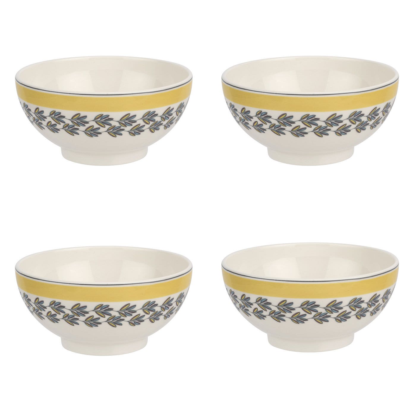 Portmeirion Westerly Yellow 5.8 Inch Inch Cereal Bowls Set of 4