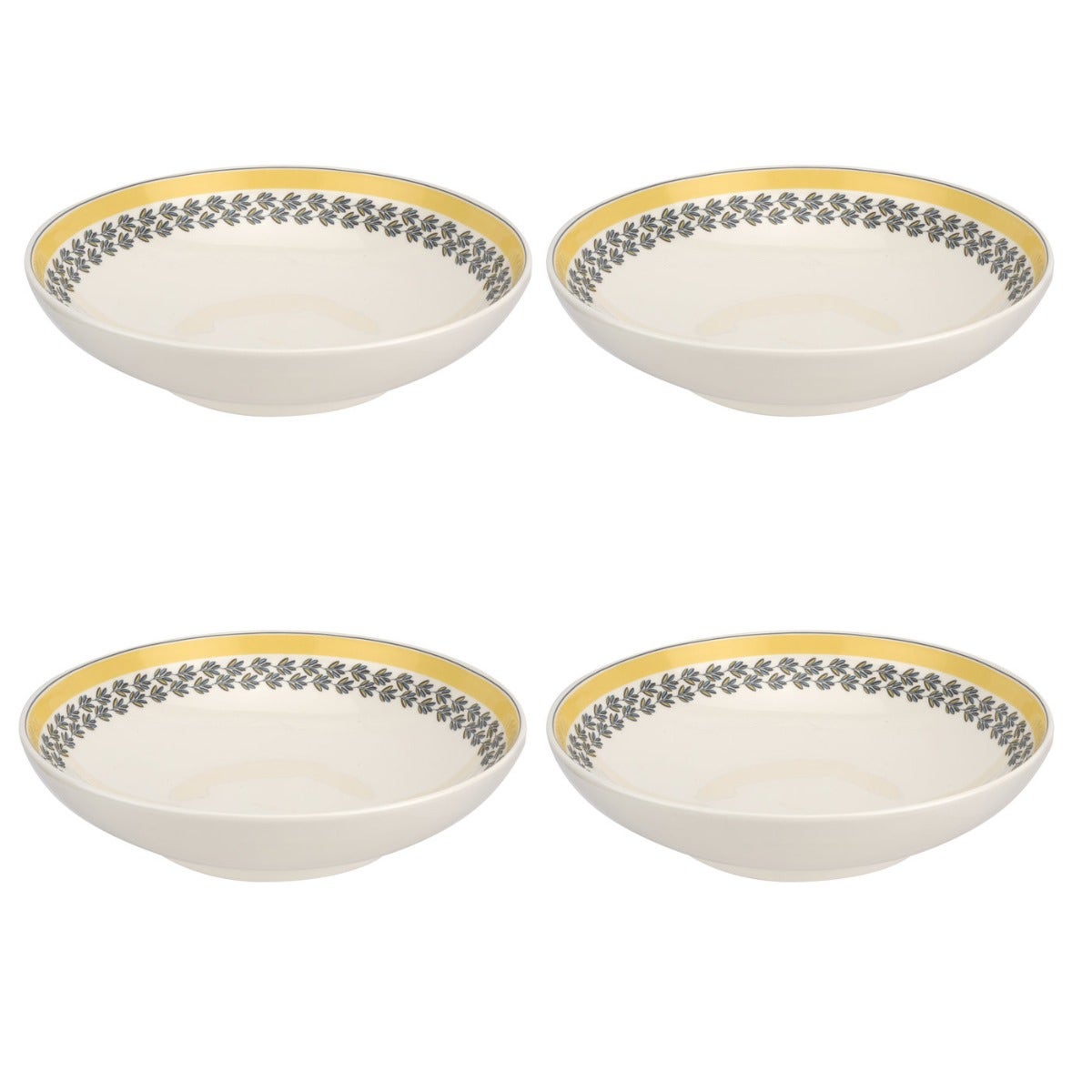 Portmeirion Westerly Yellow 8.5 Inch Pasta Bowl Set of 4