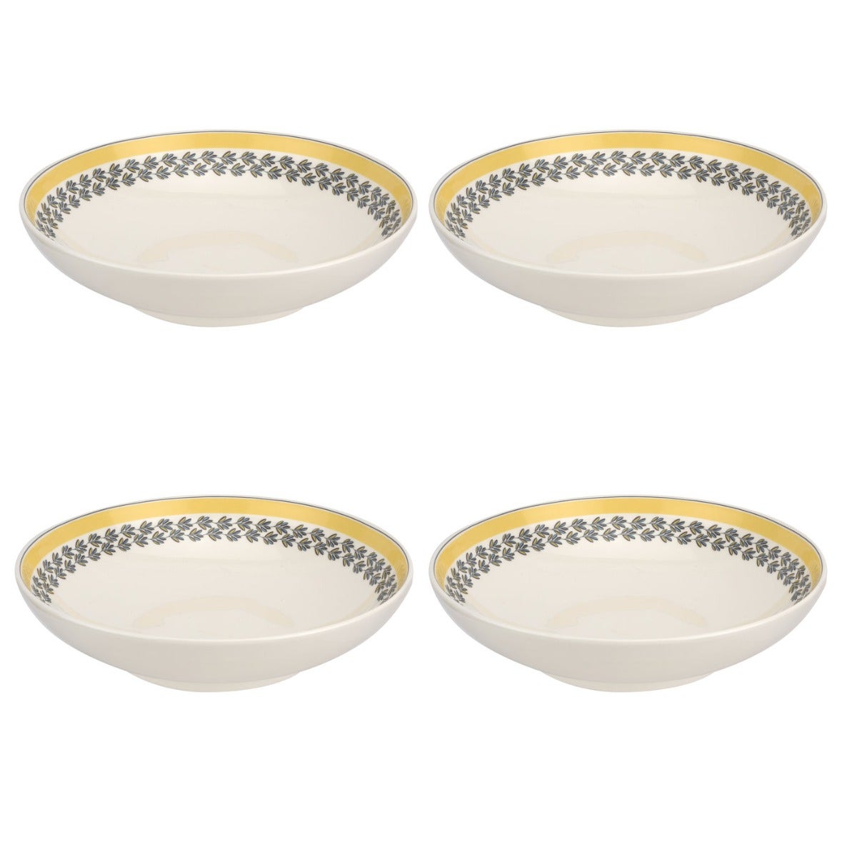 Portmeirion Westerly Yellow 8.5 Inch Pasta Bowl Set of 4