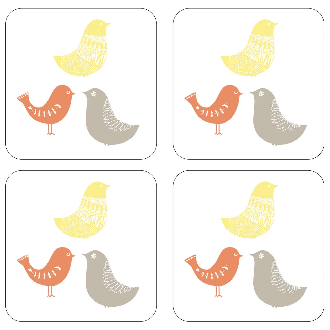 Catherine Lansfield for Pimpernel Scandi Birds Coasters Set of 4