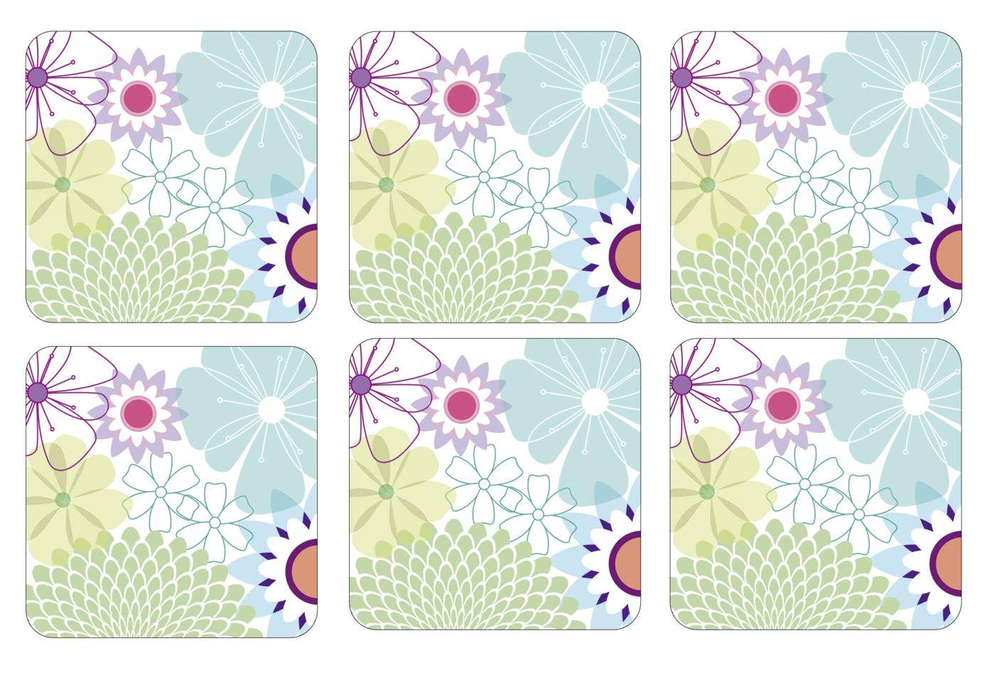 Pimpernel Crazy Daisy Coasters Set of 6