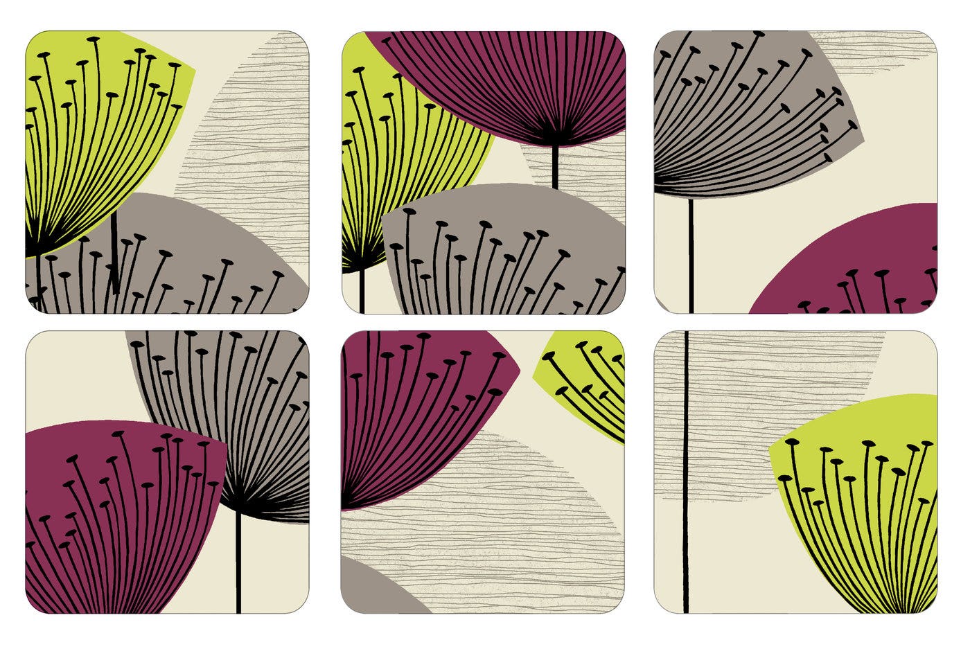 Pimpernel Dandelion Clocks Coasters Set of 6