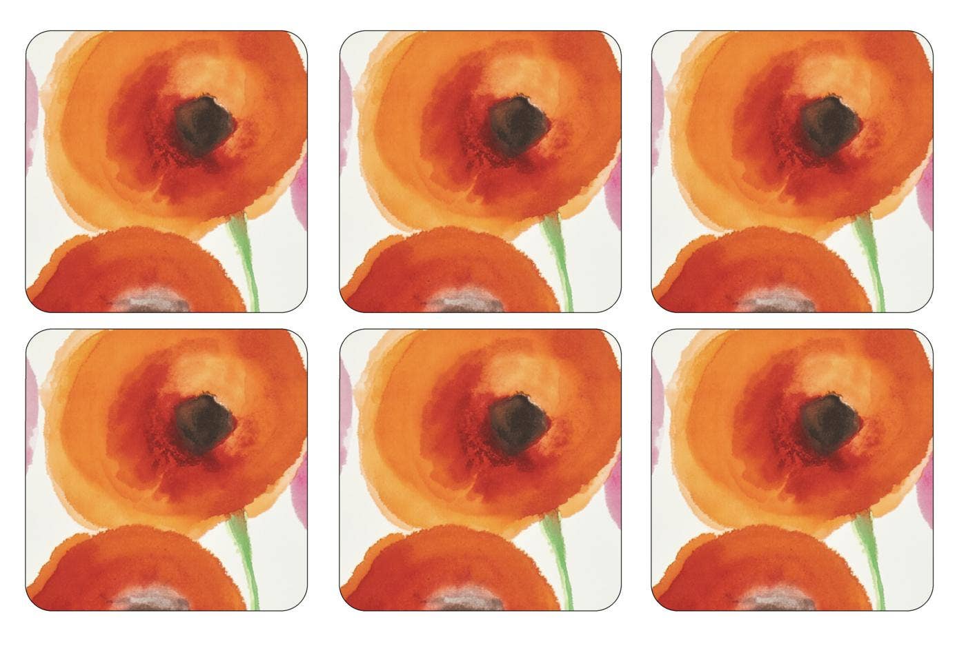 Pimpernel Poppies Red Coasters Set of 6