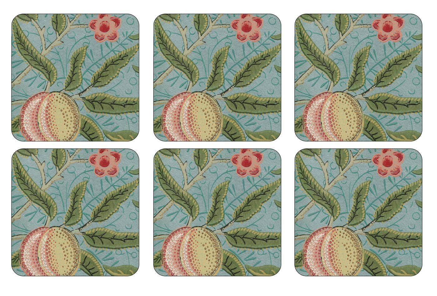 Pimpernel Fruit Blue Coasters Set of 6 