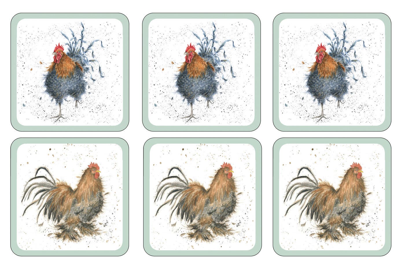 Pimpernel Wrendale Cockerel Set of 6 Coasters