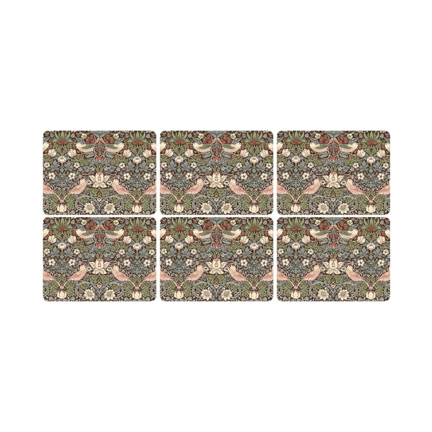 Pimpernel Strawberry Thief Brown Placemats Set of 6