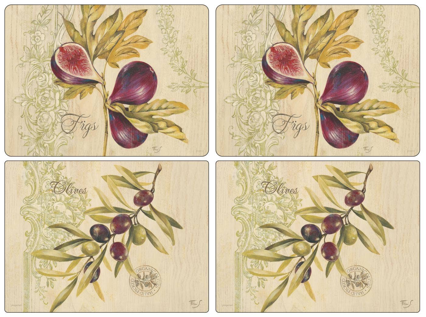 Pimpernel Olives and Figs Placemats Set of 4