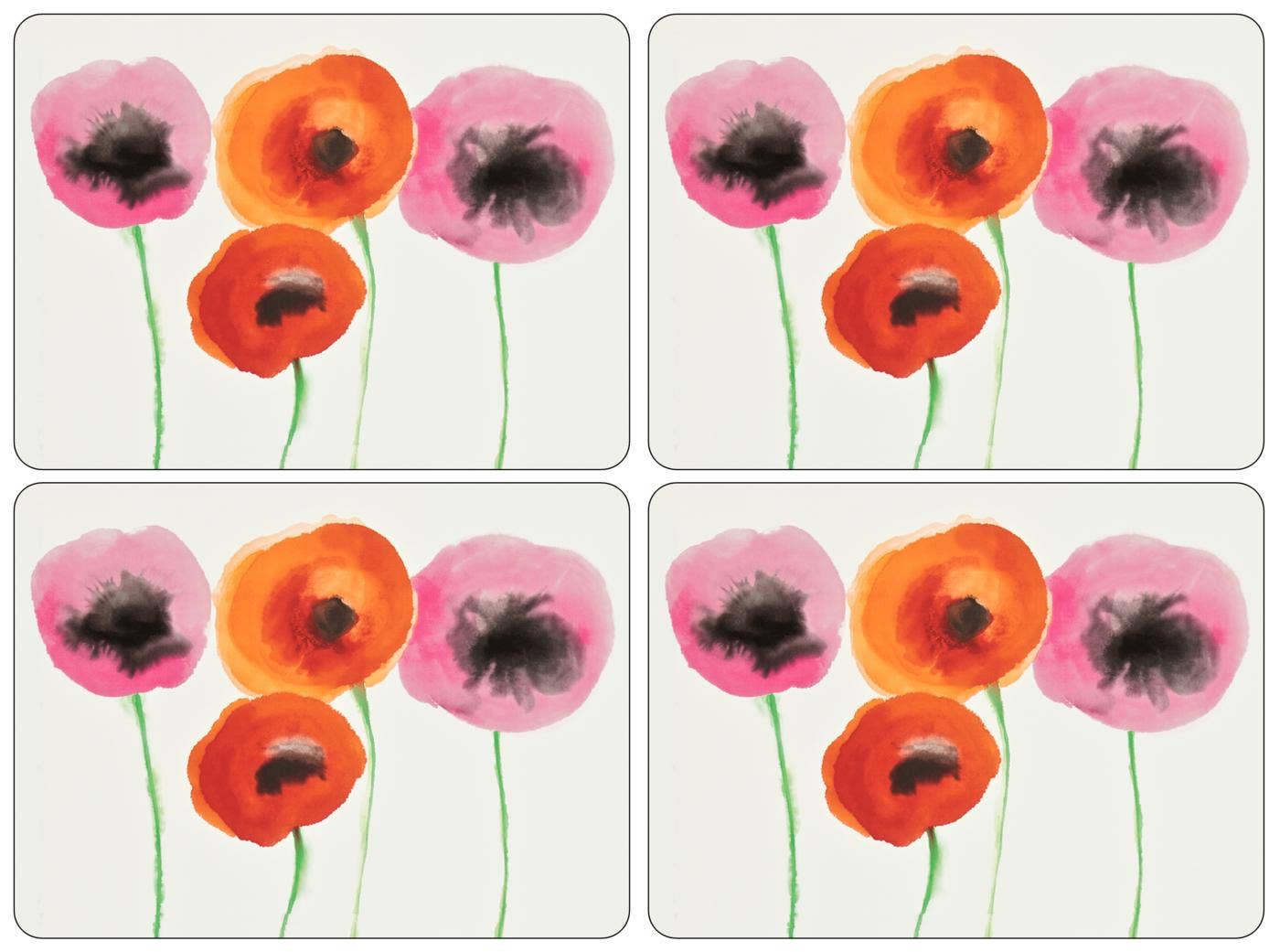 Pimpernel Poppies Red Placemats Set Of 4