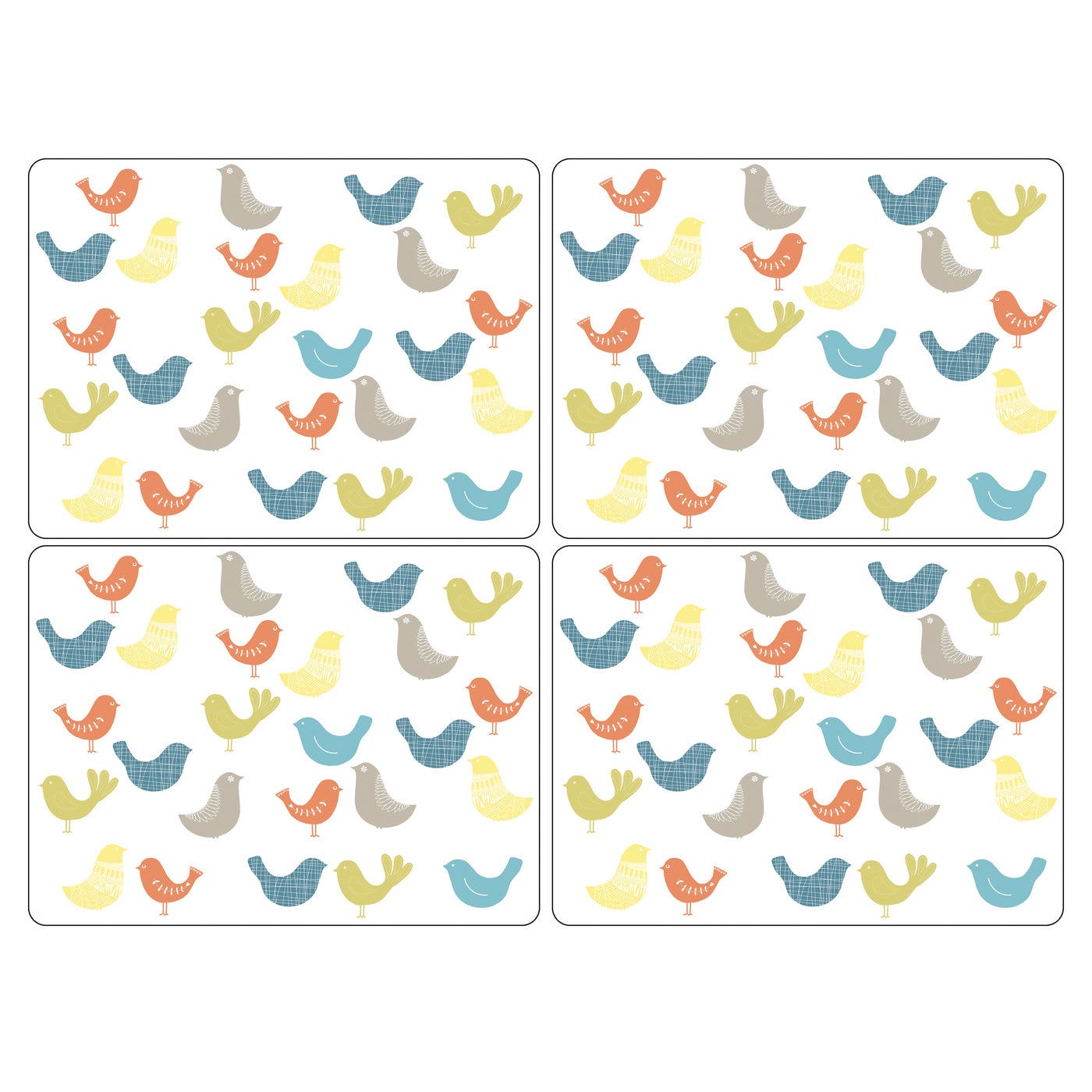 Pimpernel Catherine Lansfield Scandi Birds Large Placemats Set of 4 (S)