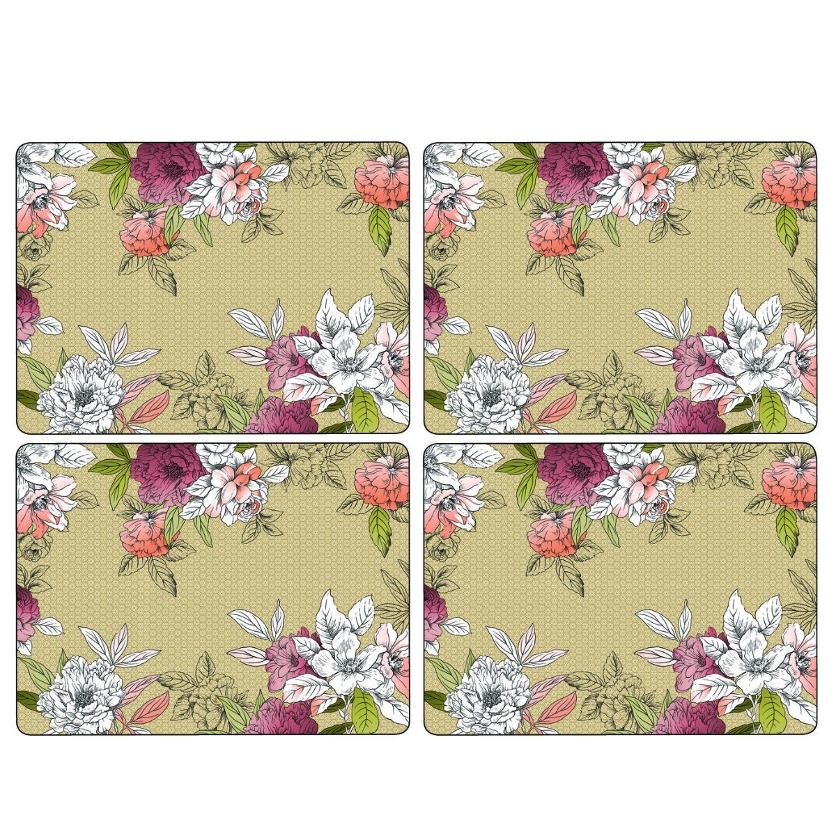 Pimpernel Floral Sketch Large Placemats Set of 4