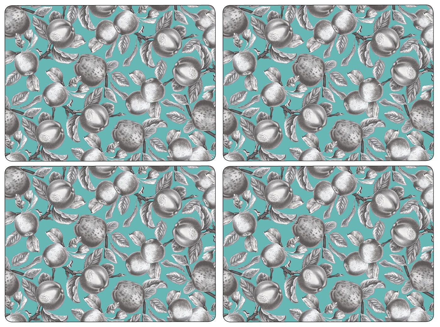 Pimpernel Pomona Turquoise Placemats Large Set of 4