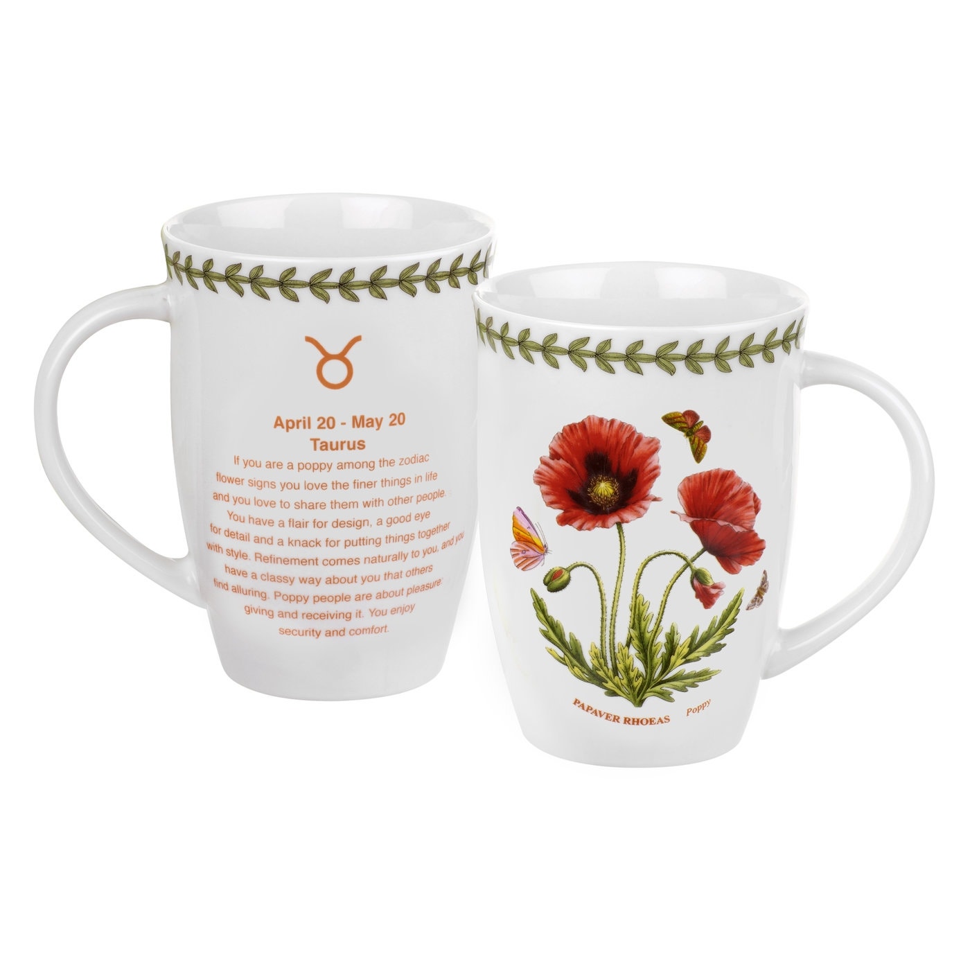 Pimpernel Botanic Garden Taurus Zodiac Mug (Poppy)