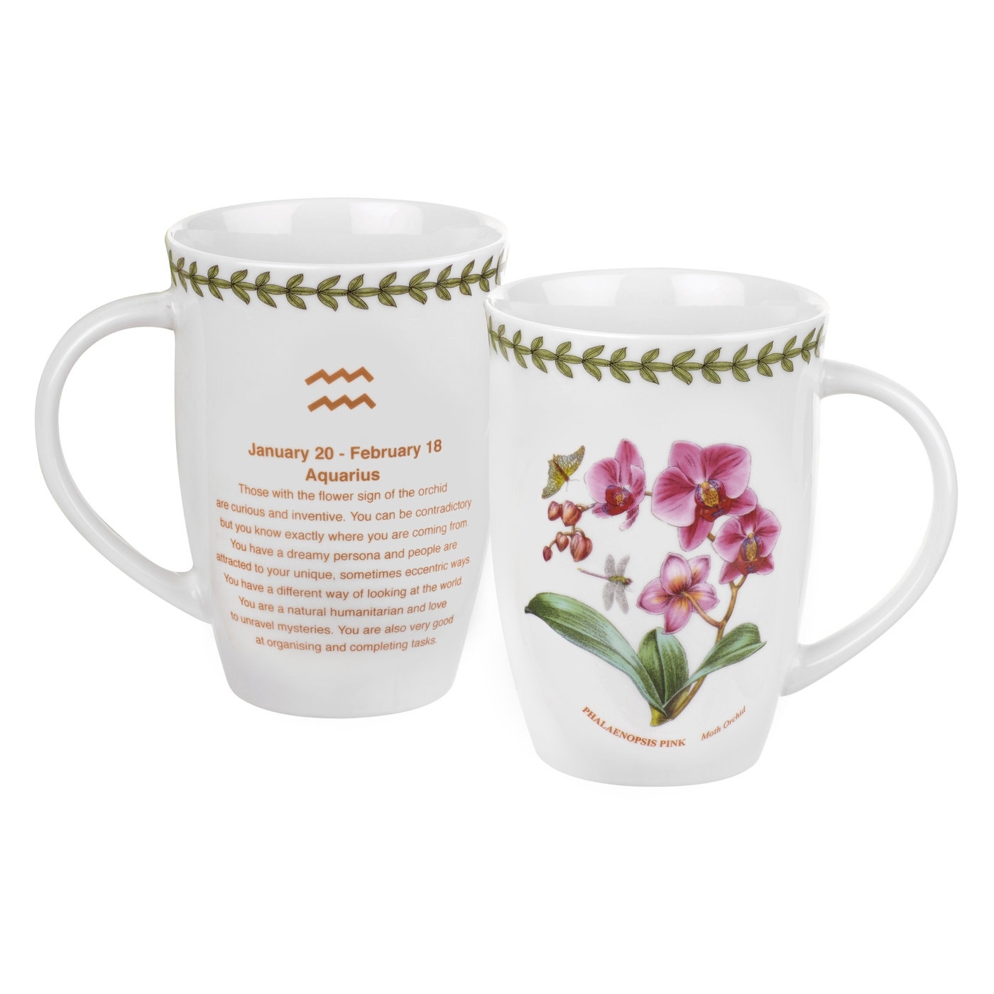 Pimpernel Botanic Garden Aquarius Zodiac Mug (Orchid)