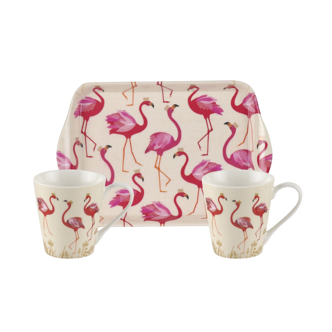 Sara Miller London Portmeirion The Flamingo Mug and Tray Set