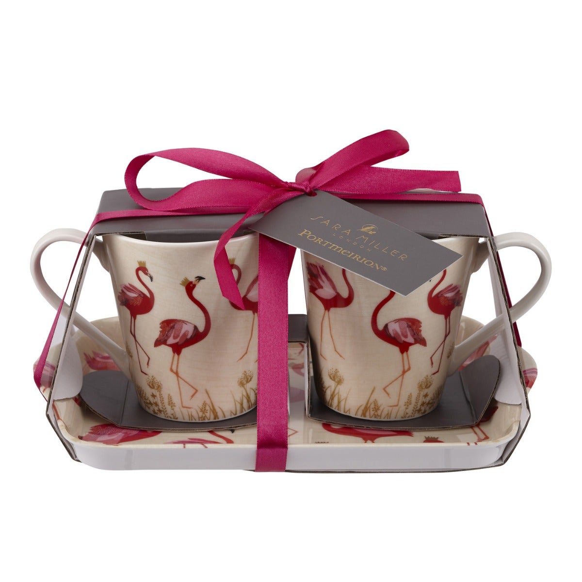 Sara Miller London Portmeirion The Flamingo Mug and Tray Set